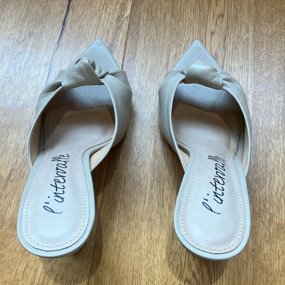 What interval size 6 creamy brown nude kitten heel open toe - Picture 5 of 7